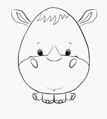 Coloring, a little funny rhino