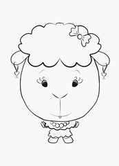 Coloring little elegant lamb
