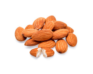 Almonds isolated on white background