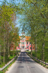 The road to Mariedal castle in the spring in Sweden