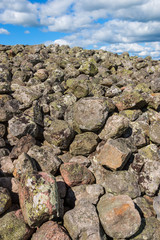 Old Burial ground with rocks and sky