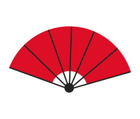 red fan decorative ornament japanese vector illustration 