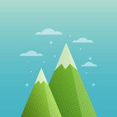 Mountain landscape, halftone design. Vector illustration