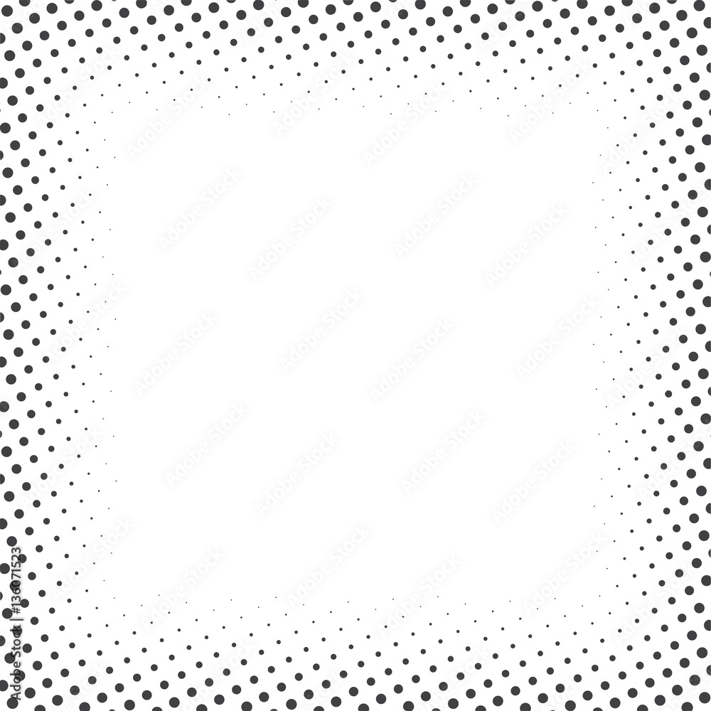 Wall mural Black edges halftone texture. vector illustration.