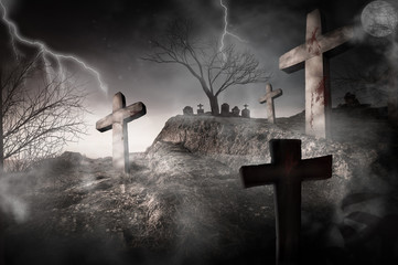 Cimetière fantastique et nuit d'horreur
