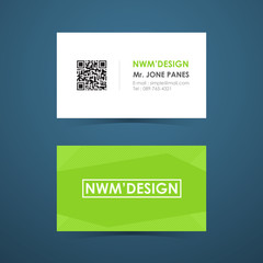 Business card guideline design, concept of green. vector illustr