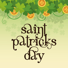 saint patrick day lettering poster vector illustration eps 10
