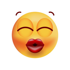 Cute Very Happy Emoticon on White Background . Isolated Vector Illustration 