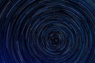 Star Trail around the North Star and shooting star