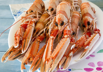 Dish of cooked crawfish