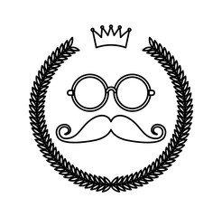 wreath frame hipster style vector illustration design