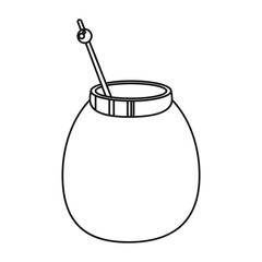 mate tea calabash herb thin line vector illustration eps 10
