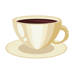 coffee cup cappuccino plate vector illustration eps 10