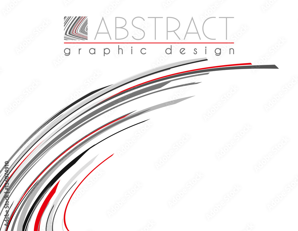 Poster abstract template with black, red and gray strips. vector