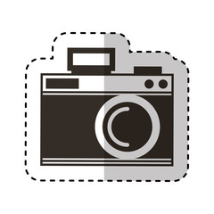 photographic camera with flash icon vector illustration design