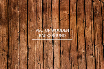 Vector Wooden Background. Brown Wood Planks.