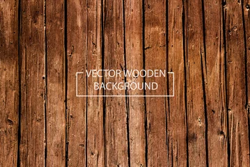 Tuinposter Vector houten achtergrond. Bruine houten planken. © mejn
