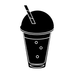 frappe coffee straw take out container pictogram vector illustration eps 10