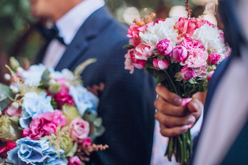 Wedding flowers in hand