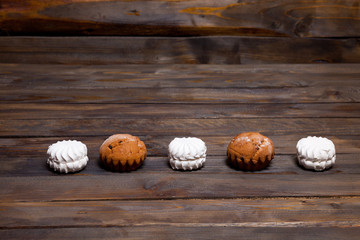 White cupcake and marshmallow