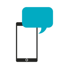 smartphone technology with speech bubble vector illustration design