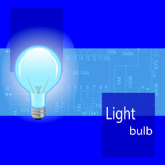 Lights bulbs illuminating blue.