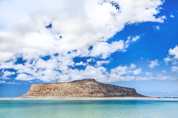 Stunning view of Balos bay on Crete island, Greece.