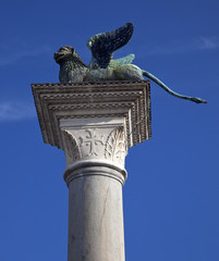Saint Marks Winged Lion Column Venice Italy