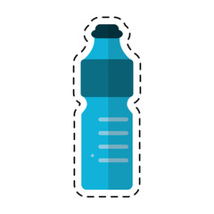 plastic bottle water mineral recycling - dot line vector illustration eps 10