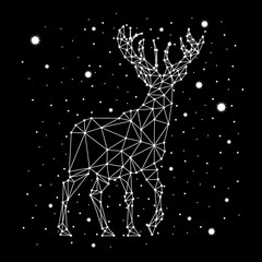 starry sky constellation deer © chikovnaya