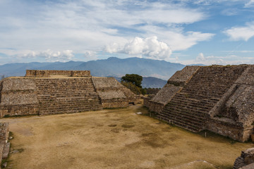 Ruins of the zapotec pre-hispanic city Monte Alban, Oaxaca, Mexi