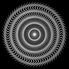 Okrągły element spiralny. Streszczenie element geometryczny okrąg. - 136080581