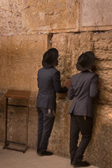 Orthodox Jewish Men Praying - Wailing Wall - West Wall - Old Jerusalem, Israel