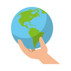 environmental hand holding world care vector illustration eps 10