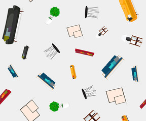 Abstract vector background with furniture. Furniture and interior.