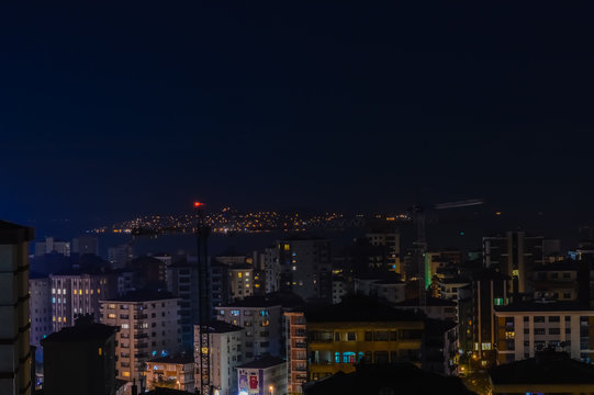 Aerial view of Kadikoy district of Istanbul city at night © Ipek Morel