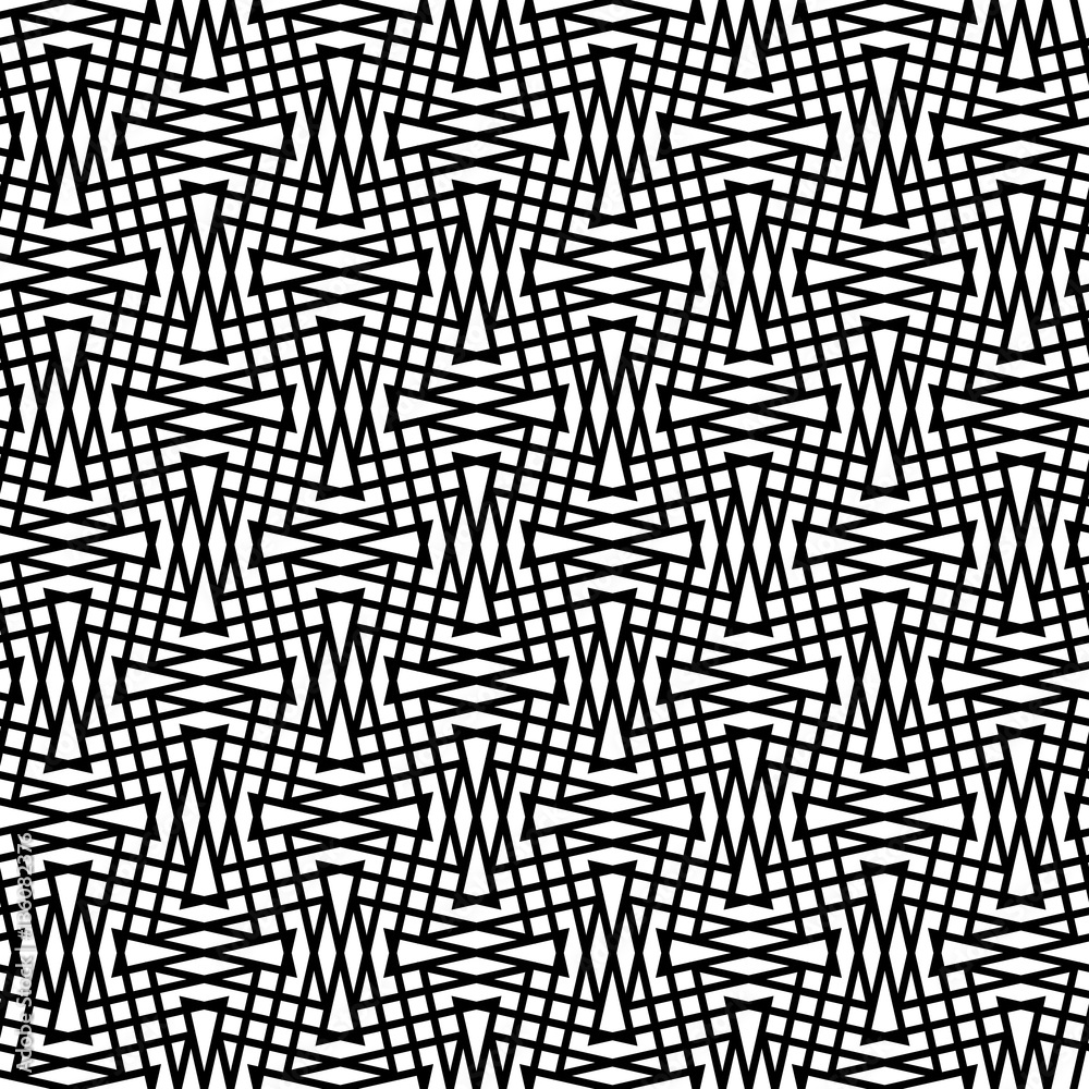 Aufkleber Seamlessly repeatable geometric monochrome pattern with distorte