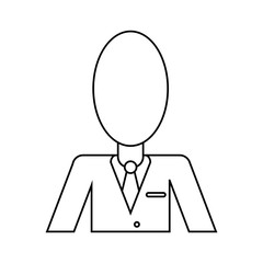 business man suit necktie thin line vector illustration eps 10