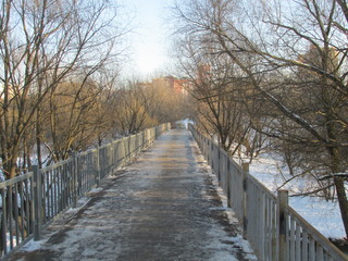 bridge in a city Park