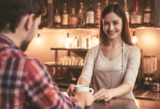 Man Ordering Coffee