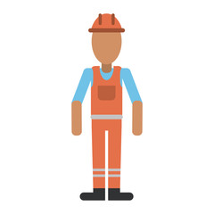 man with helmet uniform work professional contractor vector illustration eps 10