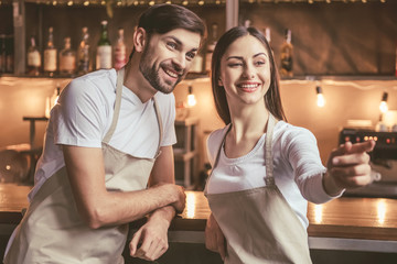 Beautiful young baristas