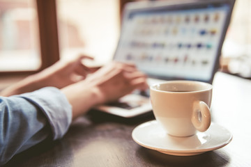 Beautiful girl at the cafe