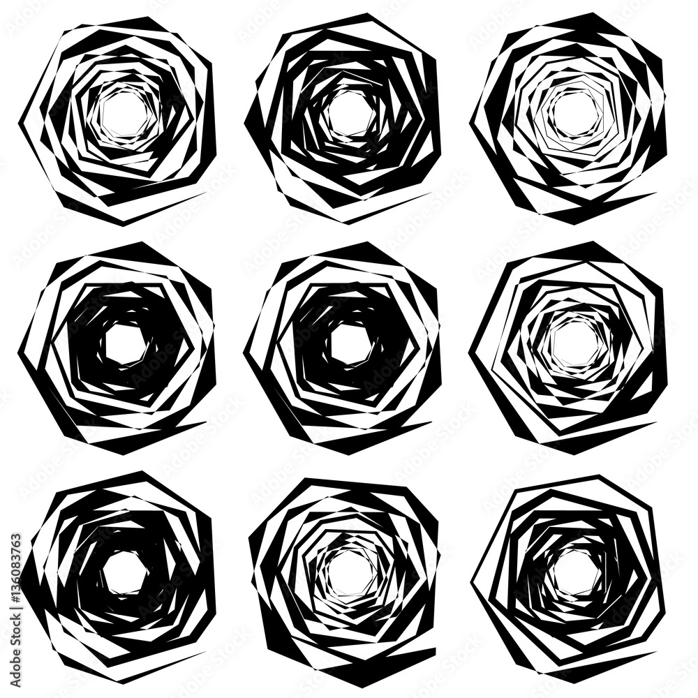 Aufkleber Set of edgy, chaotic shape in 9 version