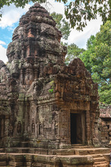 Angkor Wat, Cambodia - December 6, 2016: Galleries and tourists