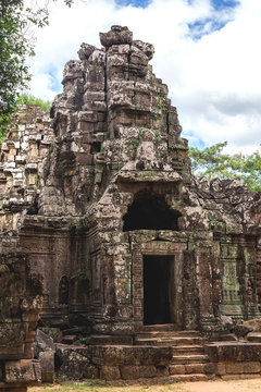 Angkor Wat, Cambodia - December 6, 2016: Galleries and tourists