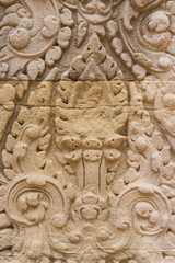 Carved structure and relief in Angkor Wat Temple