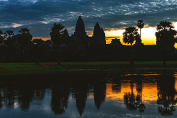 Sunrise at Angkor Wat Temple. Twillings time.  Cambodia