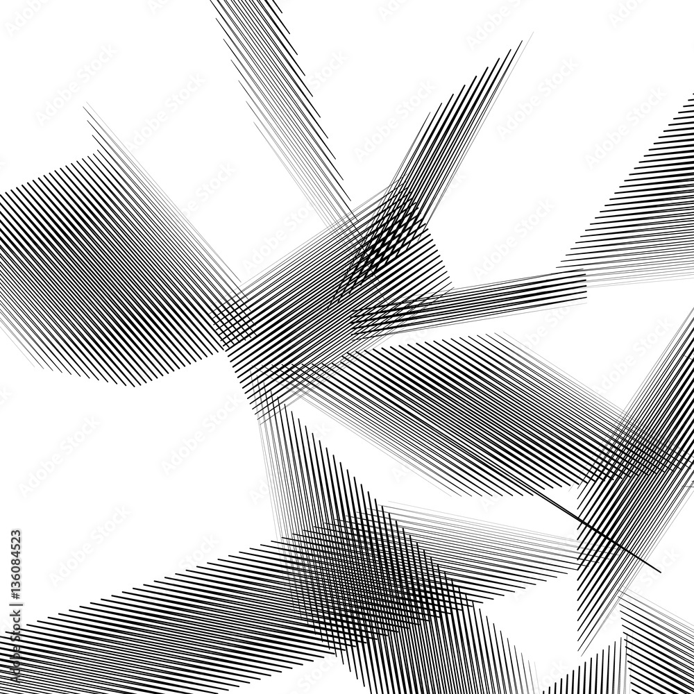 Poster geometric art with random, chaotic lines. abstract monochrome il