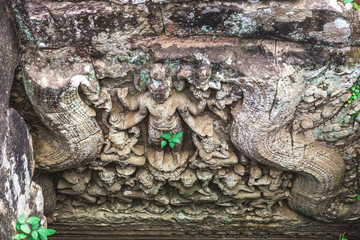 Carved structure and relief in Angkor Thom, Bayon